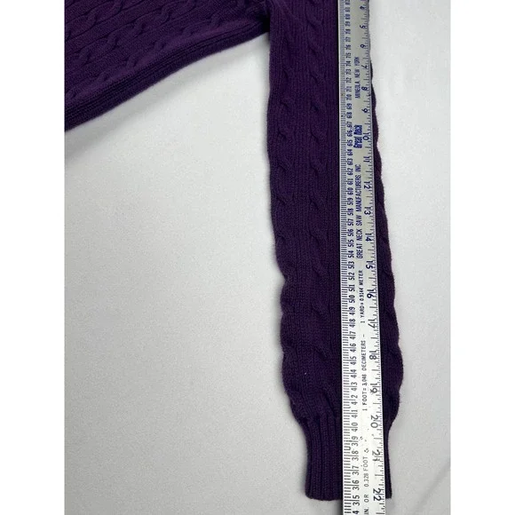 Vintage 90s Ralph Lauren Sport Cable Knit Sweater Women's Medium Classic Preppy - Picture 7 of 7